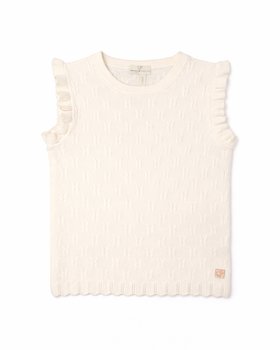 Canotta Bambina in Bamboo e Cotone - Aura Traforata