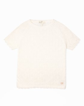 Maglia a Manica Corta in Bamboo & Cotone Bio  - Aura Traforata