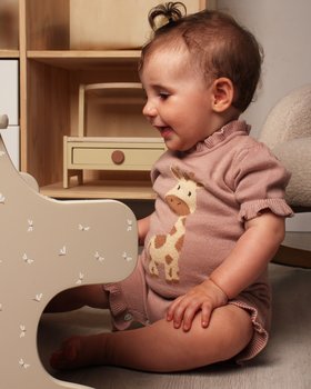 Tutina Neonata Corta in Puro Cotone Bio - Sweet Savana