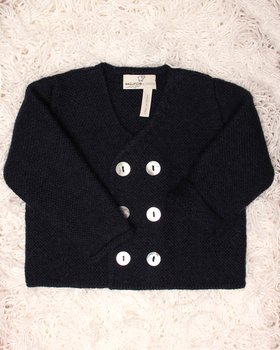 Doppelreihige Neugeborenen-Jacke aus Walkwolle