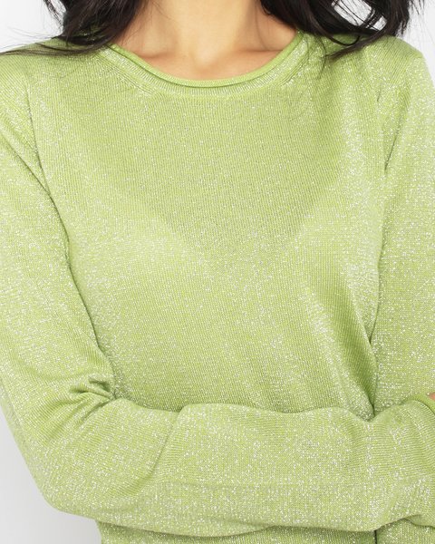 Girocollo pura lana lurex donna