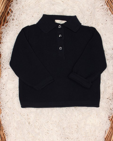 Polo manica lunga basic in puro cotone bio neonati