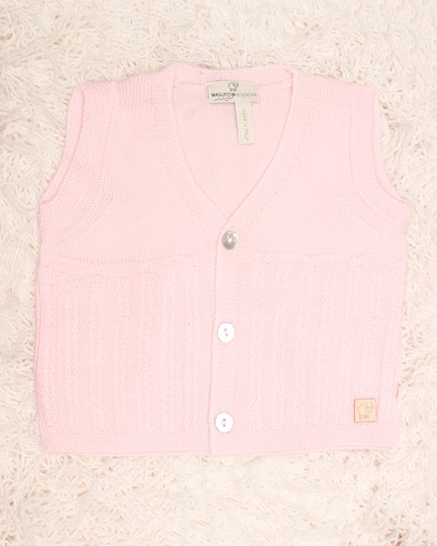 Gilet traforato unisex in pura lana merino