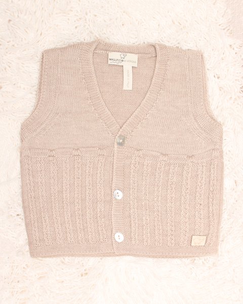 Gilet traforato unisex in pura lana merino
