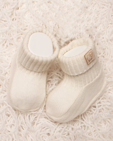 Scarpine neonato unisex in pura lana merino ultrafine
