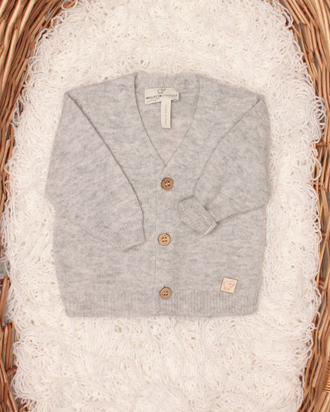 Cardigan neonato in pura lana vergine merino ultrafine
