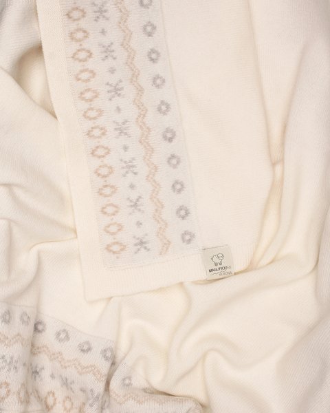 Copertina jacquard culla in pura lana merino ultrafine
