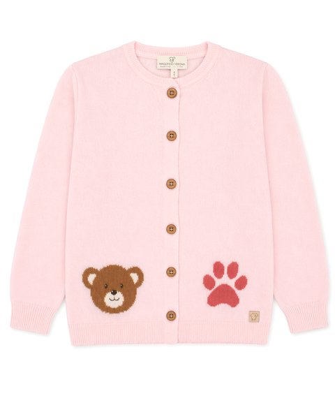 Giacchina orso bambini in pura lana merino ultrafine