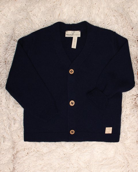 Cardigan neonato in pura lana vergine merino ultrafine