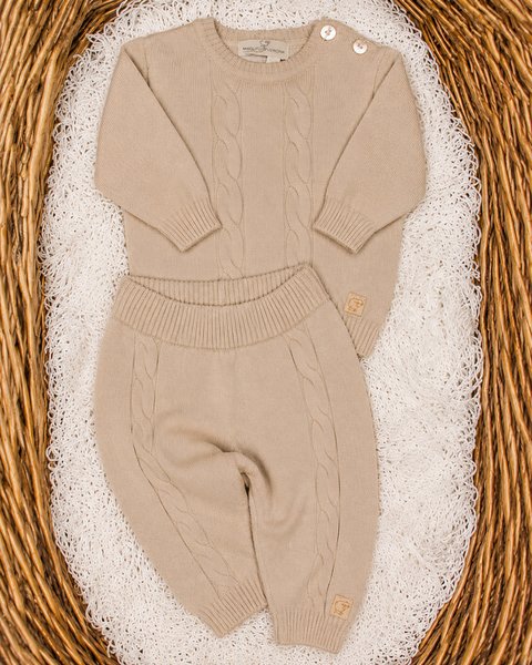 Completo neonato in pura lana vergine merino ultrafine