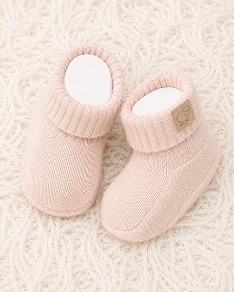 Scarpine neonato unisex in pura lana merino ultrafine