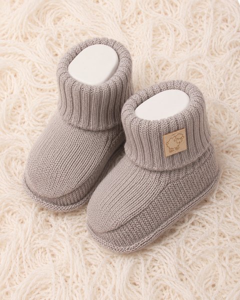 Scarpine neonato pura lana merino leggere