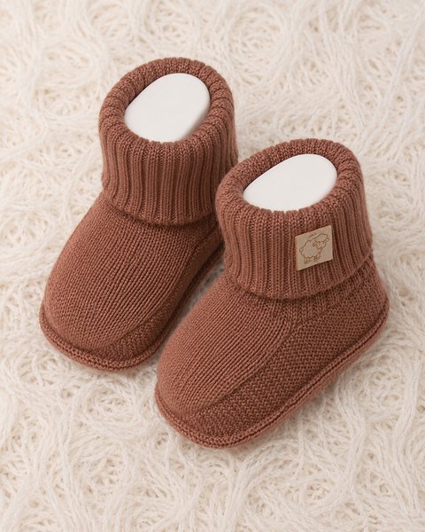 Scarpine neonato pura lana merino leggere