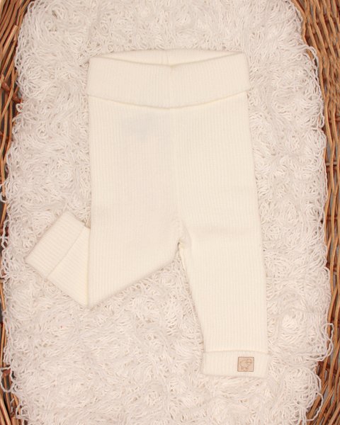 Pantaloni in maglia costina neonati in pura lana merinos