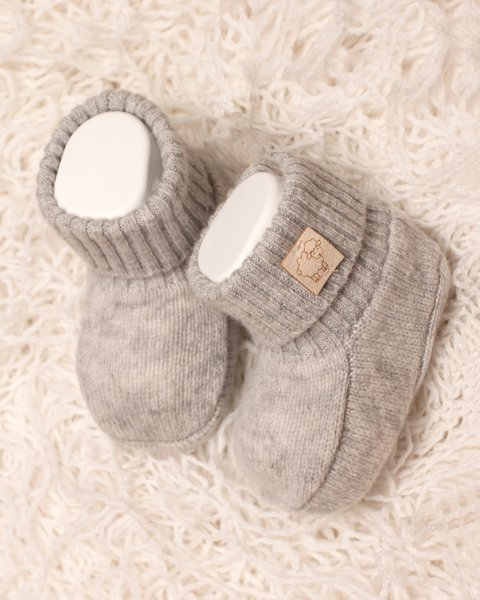 Scarpine neonato unisex in pura lana merino ultrafine