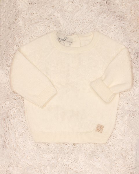 Baby crew neck sweater in pure cashmere