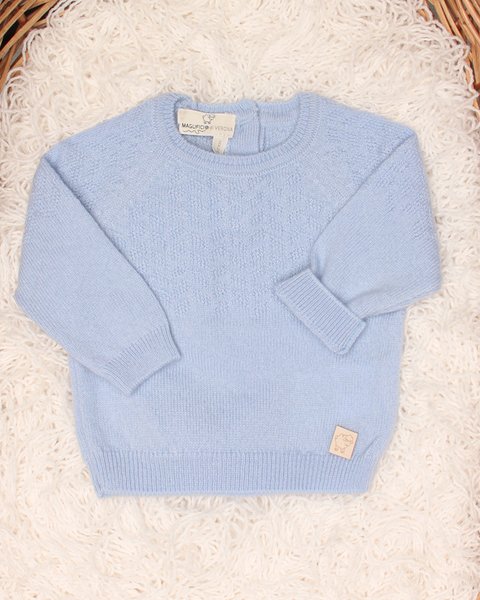 Baby crew neck sweater in pure cashmere