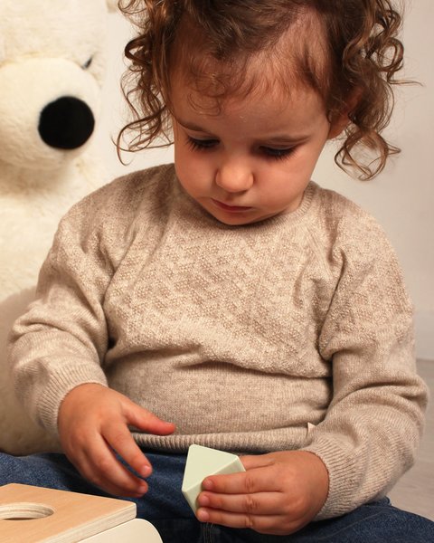 Baby crew neck sweater in pure cashmere