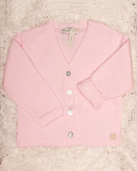Cardigan neonato v in pura lana merino