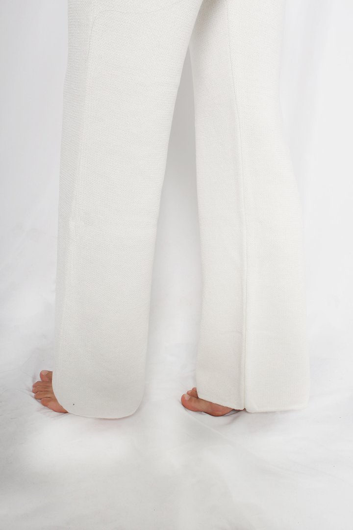 Pantalone maglia pura lana donna