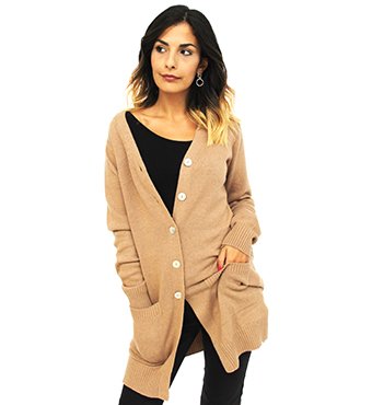 Cardigan lungo cashmere blend donna