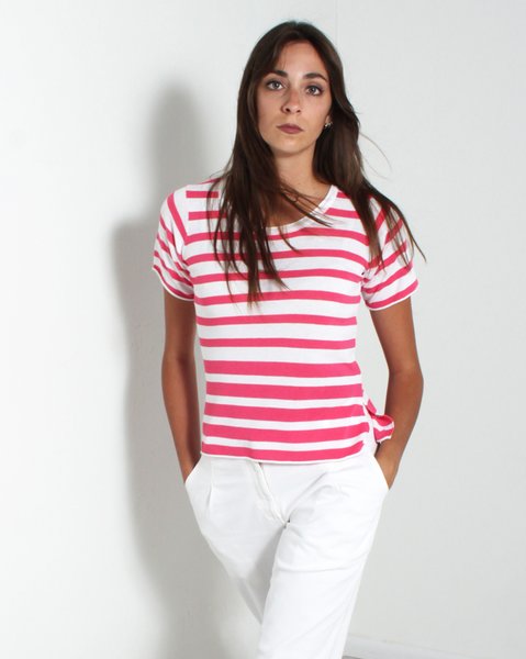 T-shirt rigata donna viscosa