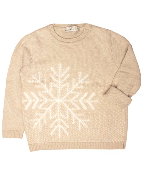 Maglia bimba fiocco di neve cashmere blend