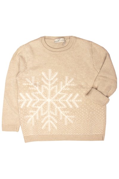 Maglia bimba fiocco di neve cashmere blend