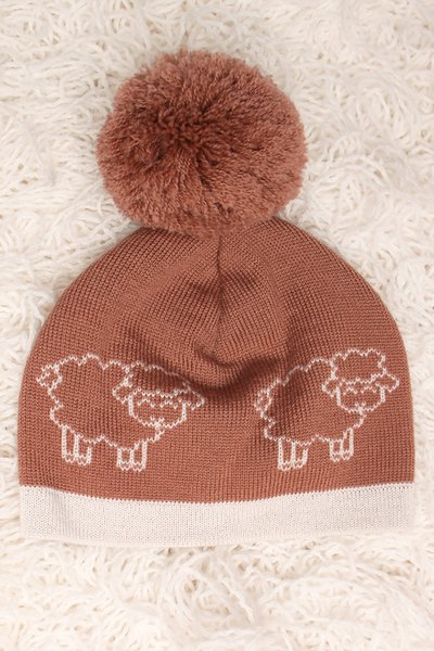 Cappellino woolly neonato in pura lana