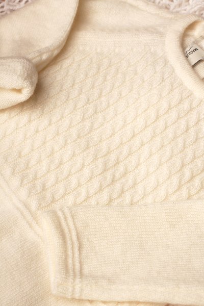 Tutina neonato trecce in puro cashmere