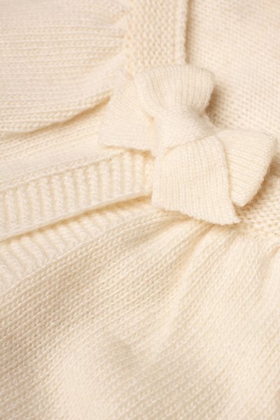 Giacchina con fiocco in cashmere blend neonata