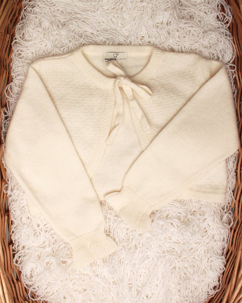 Bolerino fiocco in cashmere blend bambina