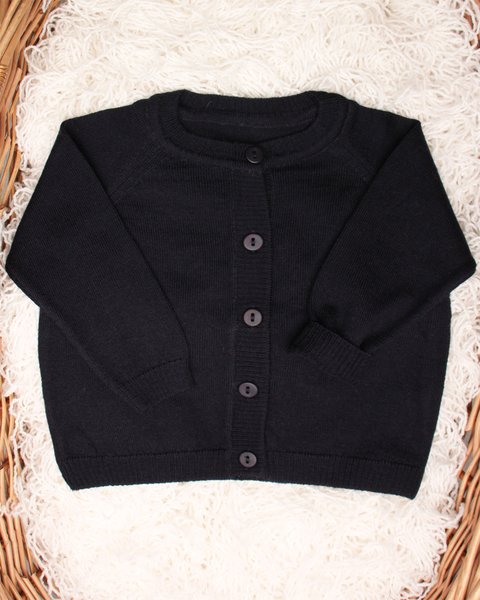 Coreana con bottone in tinta in pura lana merino