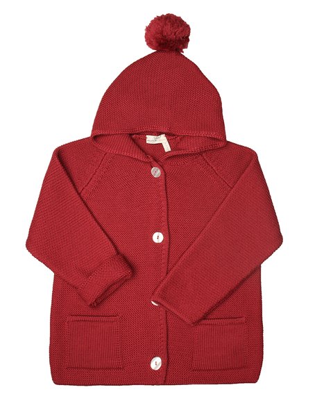 Giacca links con cappuccio in pura lana merinos per bimbi