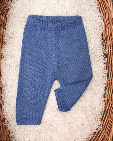 Pantaloni maglia neonati in pura lana merino