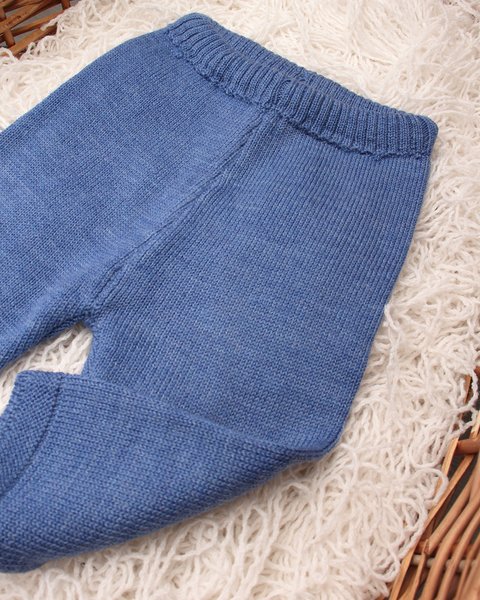 Pantaloni maglia neonati in pura lana merino