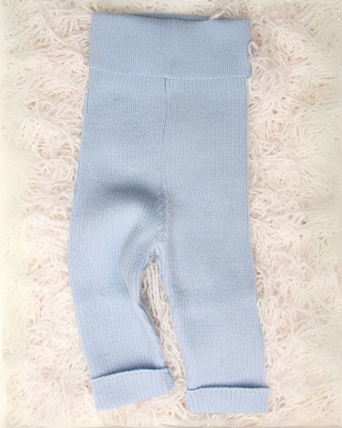 Pantaloni in maglia costina neonati in pura lana merinos