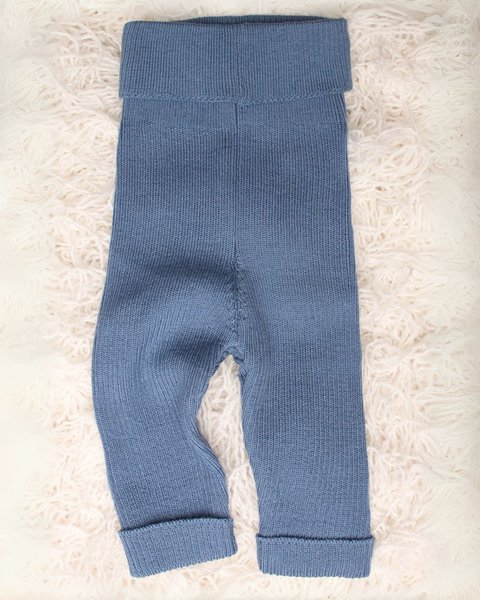 Pantaloni in maglia costina neonati in pura lana merinos