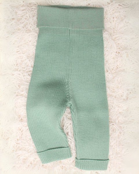 Pantaloni in maglia costina neonati in pura lana merinos