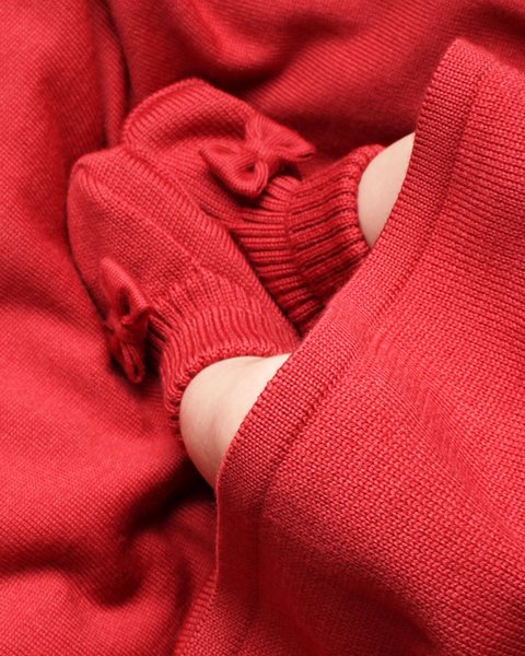 Scarpine lana neonato con fiocco
