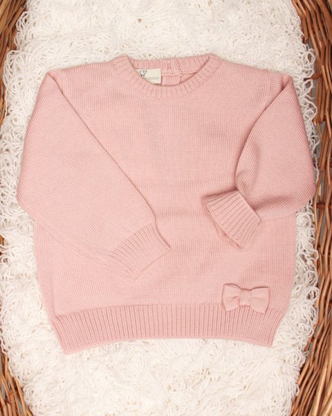 Maglia neonata fiocco in pura lana merino