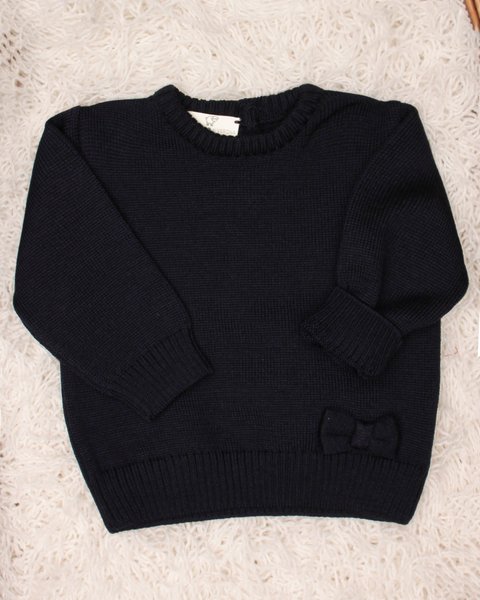 Maglia neonata fiocco in pura lana merino