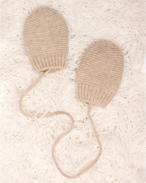 Muffole neonato links in pura lana merino ultrafine