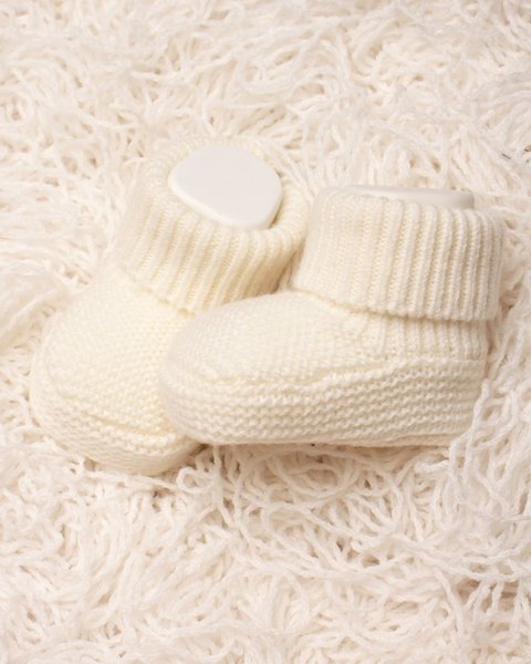 Scarpine neonato links in pura lana merino ultrafine