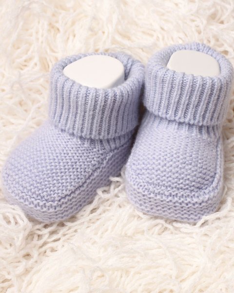 Scarpine neonato links in pura lana merino ultrafine