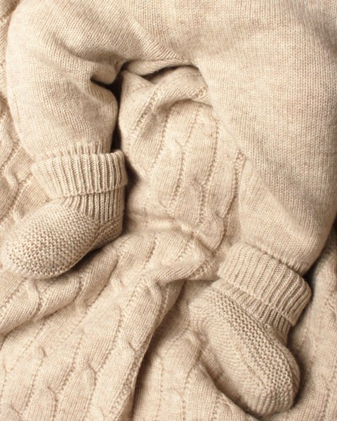 Scarpine neonato links in pura lana merino ultrafine