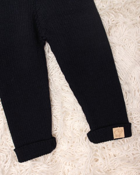 Pantaloni in maglia costina neonati in pura lana merinos