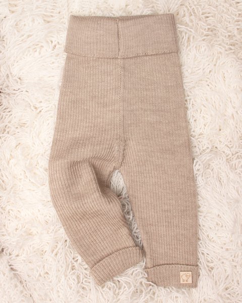 Pantaloni in maglia costina neonati in pura lana merinos