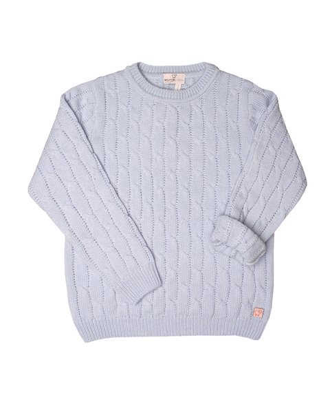 Maglia trecce bimbi in pura lana merino ultrafine