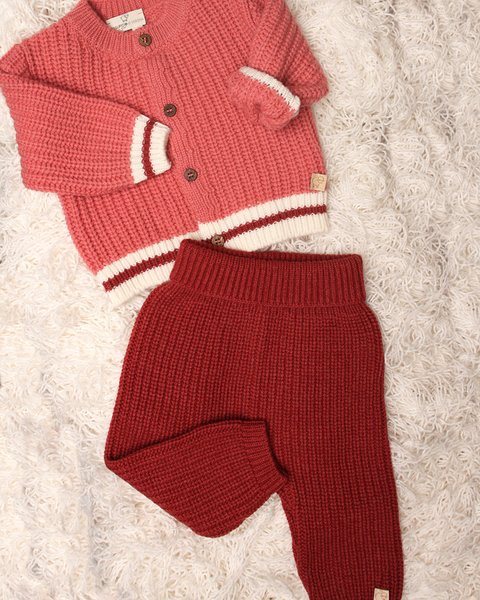 Completo neonati riga in pura lana merino ultrafine